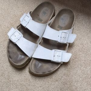 Birkenstock Arizona white from anthropologie vegan
